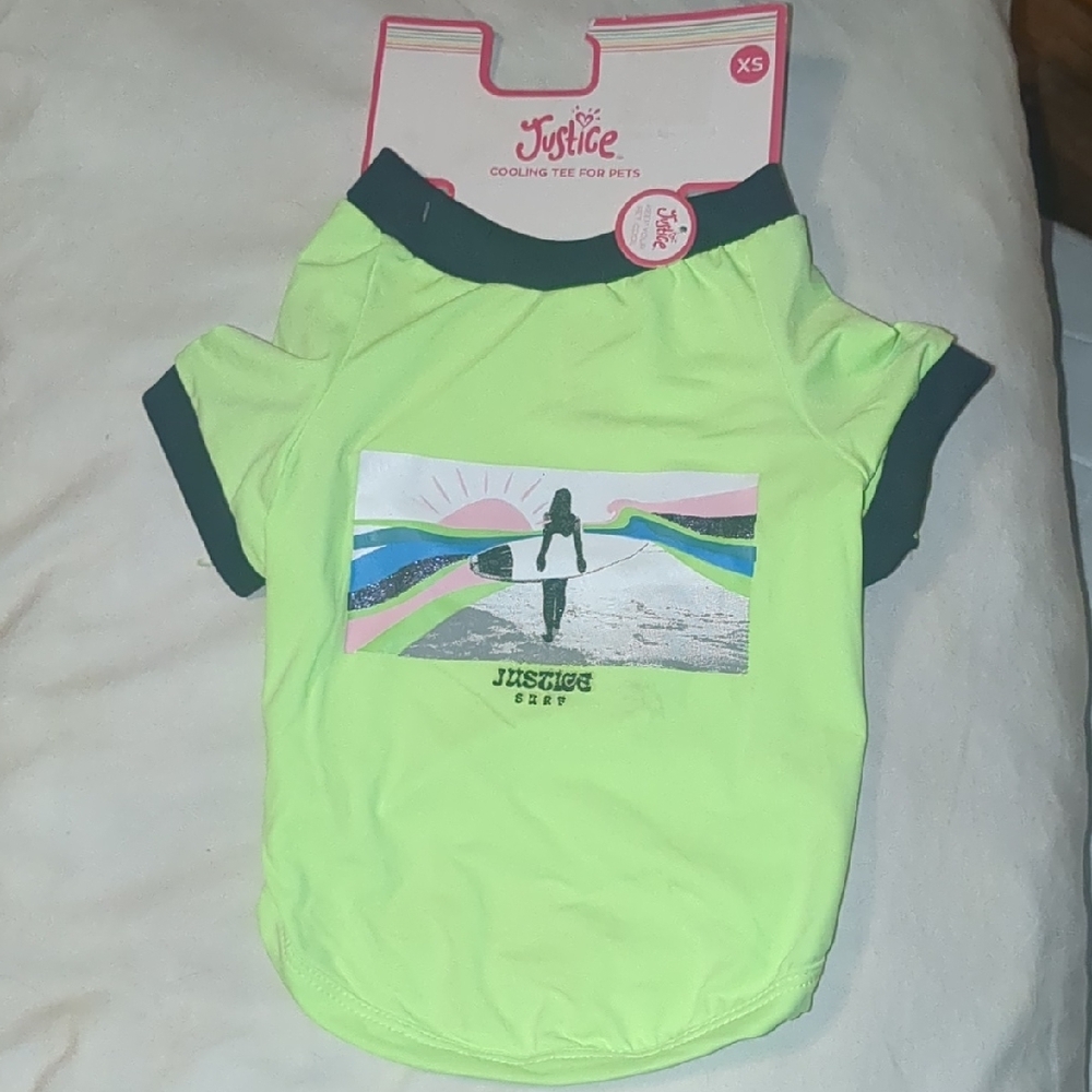 Justice Neon Green Cooling Tee for Pets